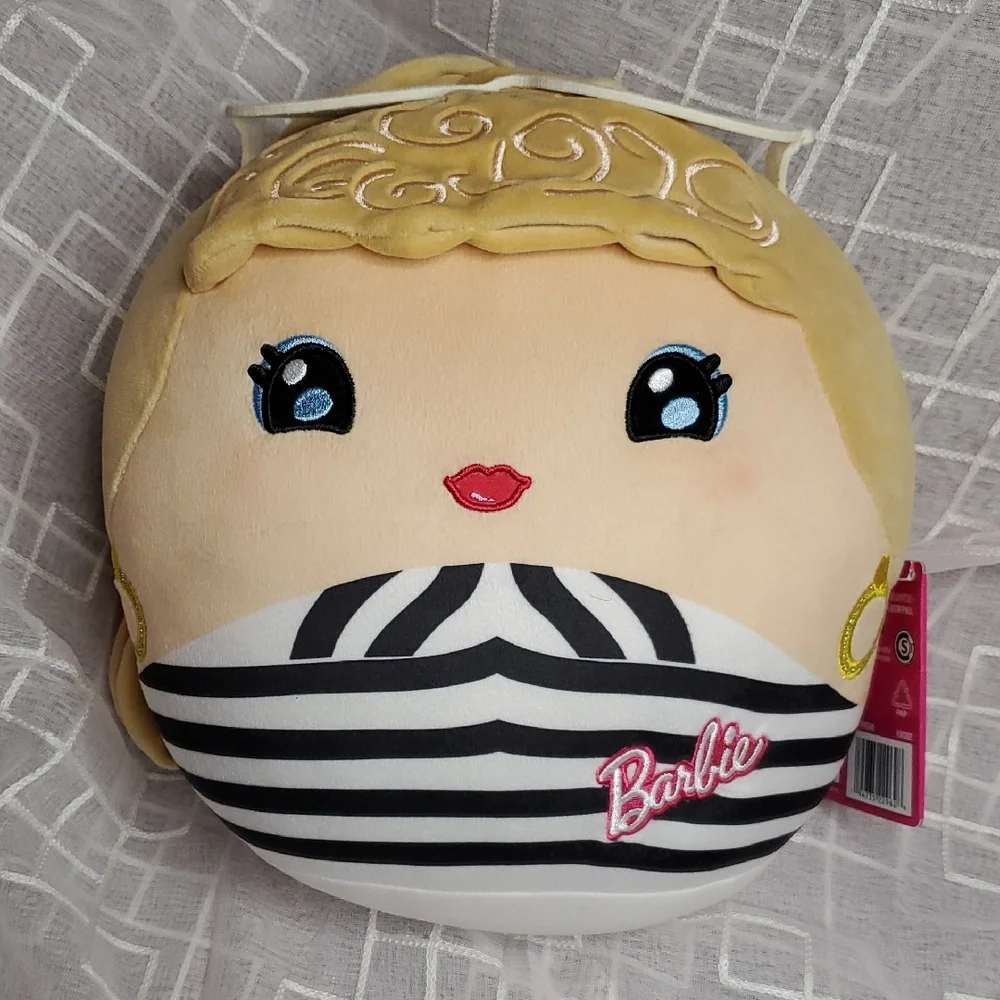 Barbie Plush Pillow with‎ Black and White Stripes